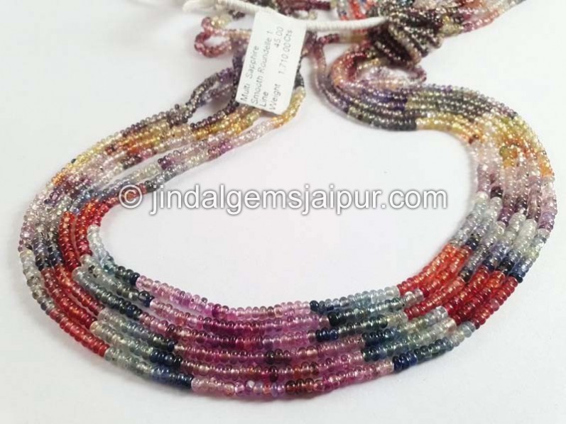 Multi Sapphire Smooth Roundelle Beads