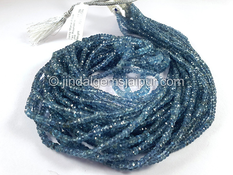 Santa Maria Aquamarine Faceted Roundelle Shape Beads