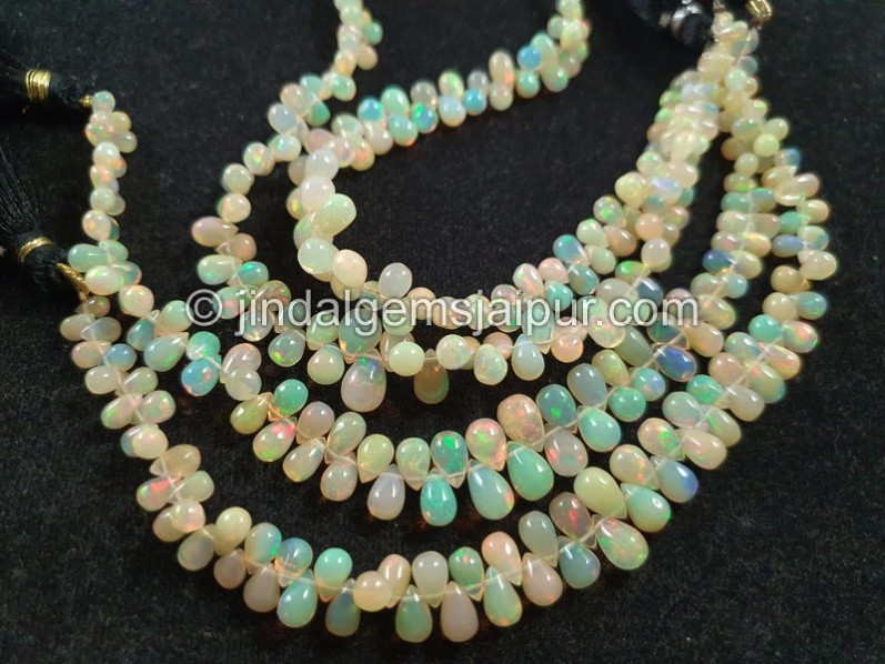 Yellow Ethiopian Opal Smooth Drops Beads