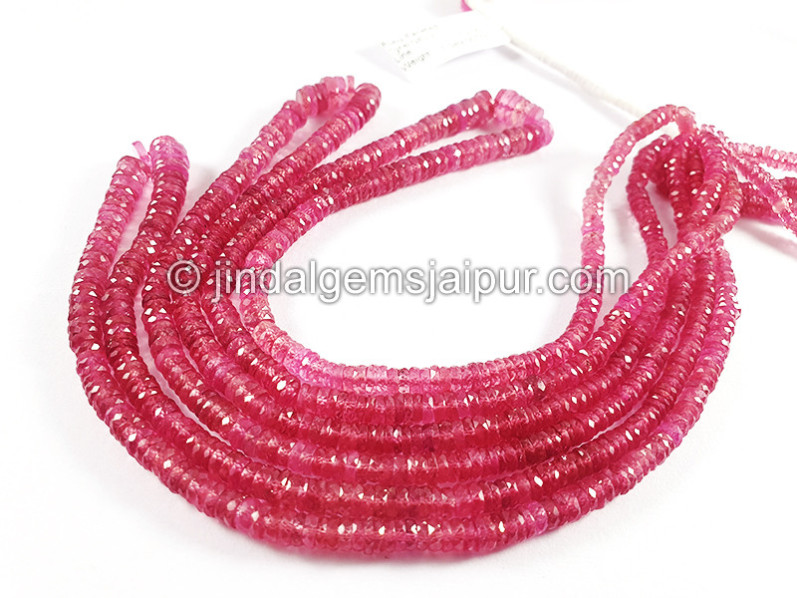 Ruby Faceted Tyre Shape Beads