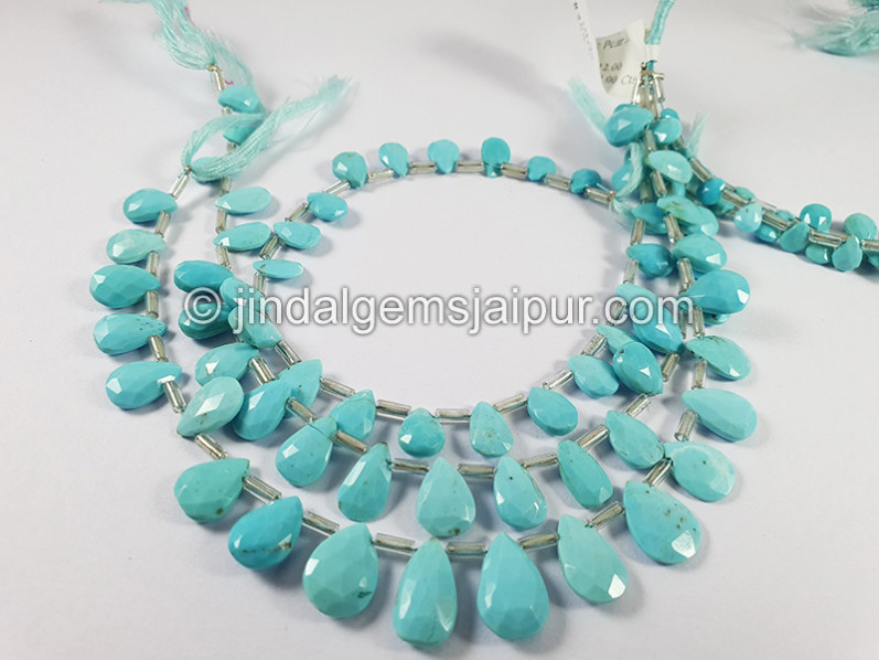 Turquoise Faceted Pear Shape Beads