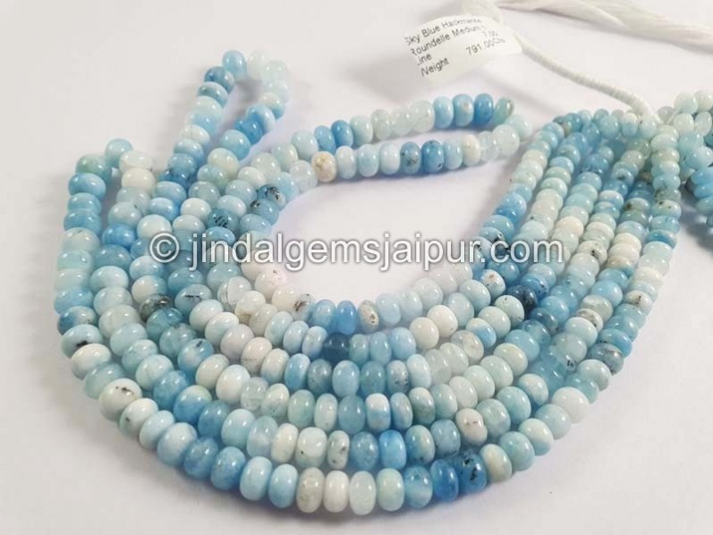 Sky Blue Hackmanite Smooth Roundelle Medium Shape Beads