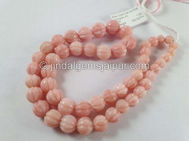 Pink Opal Carving Ball Beads