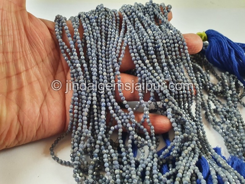 Blue Sapphire Faceted Round Beads