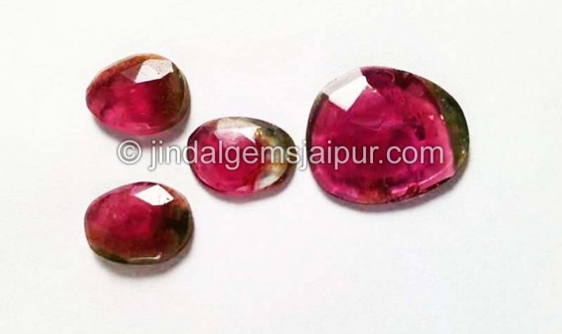 Watermelon Tourmaline Rose Cut Slices