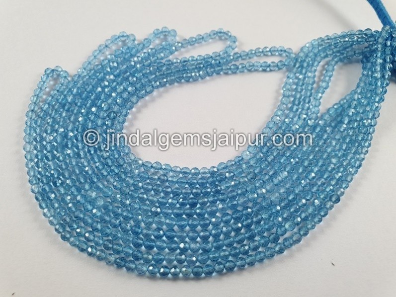 Swiss Blue Topaz Faceted Round Beads