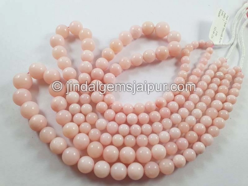 Pink Opal Smooth Round Ball Beads