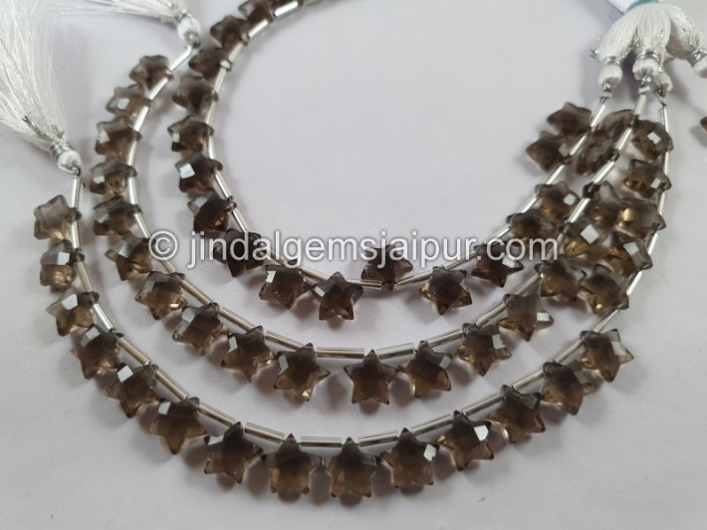 Smoky Faceted Star Beads