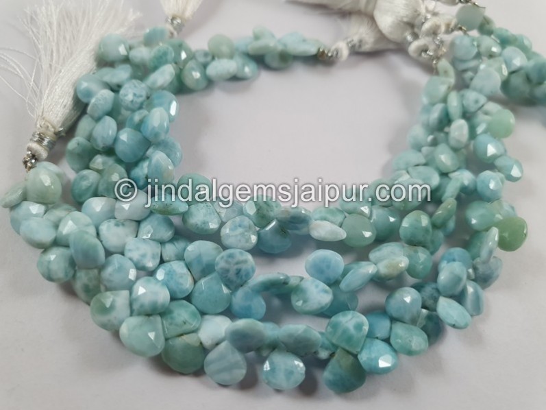 Larimar Faceted Heart Beads