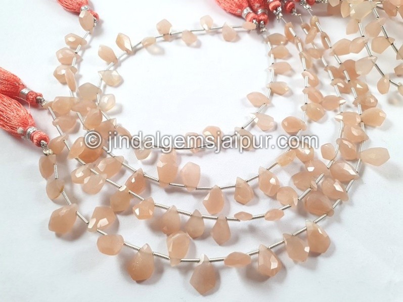 Peach Moonstone Fancy Pear Beads