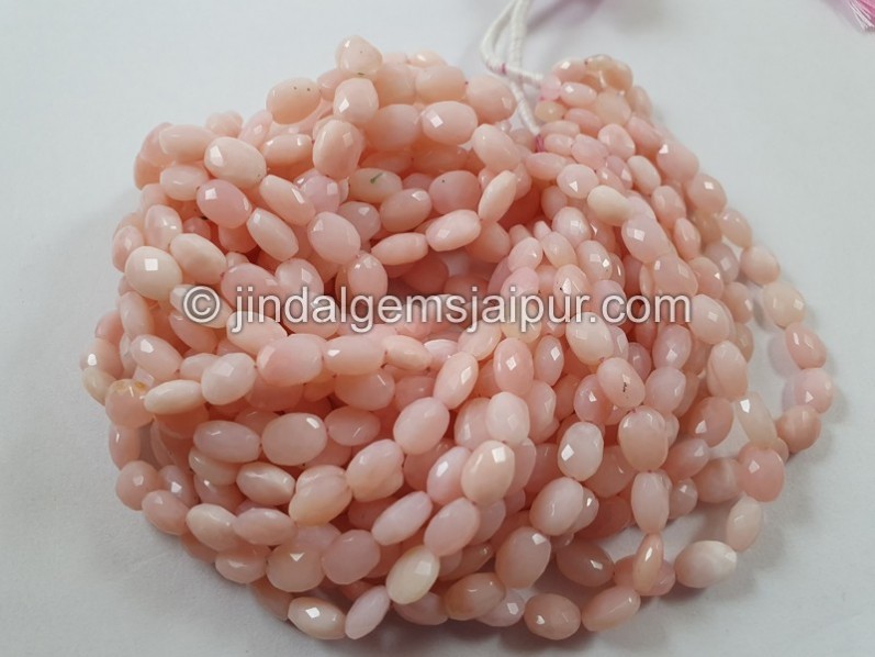 Pink Opal Faceted Oval Beads