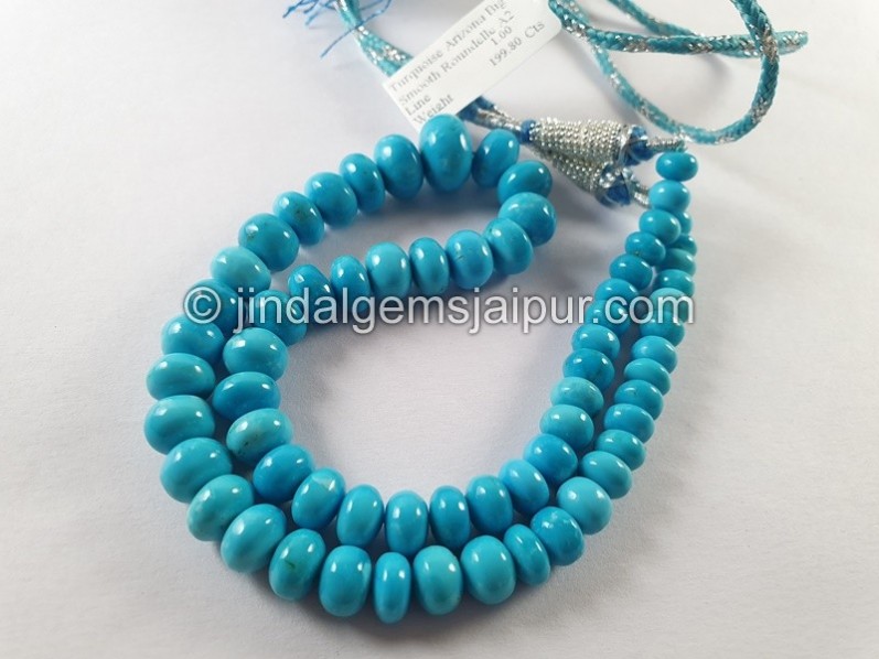 Turquoise Arizona Big Smooth Roundelle Beads