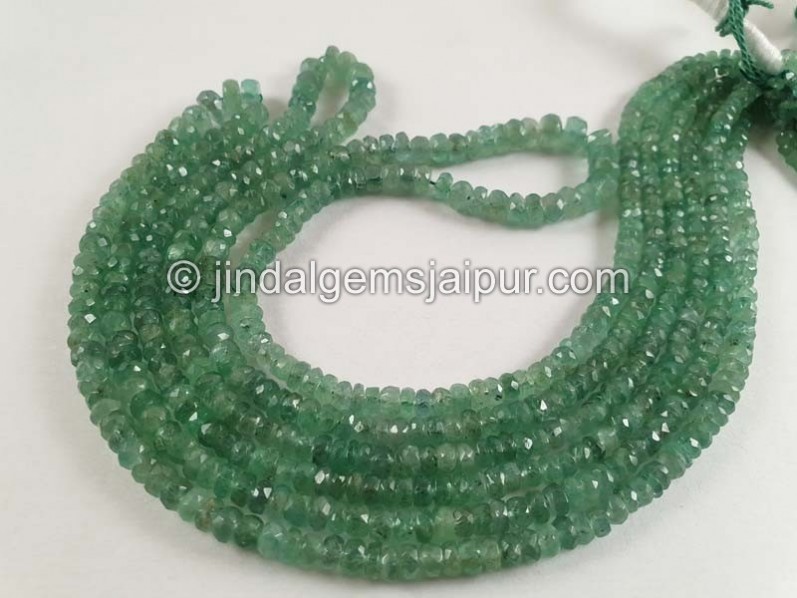 Emerald Faceted Roundelle Beads