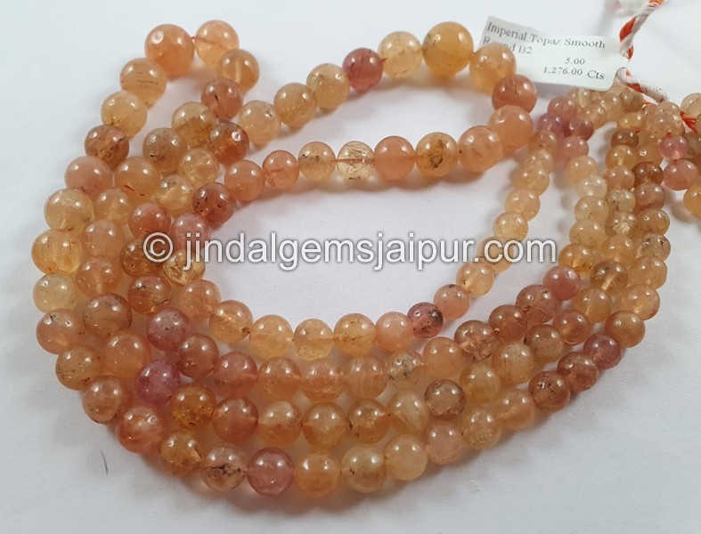 Imperial Topaz Smooth Round Beads