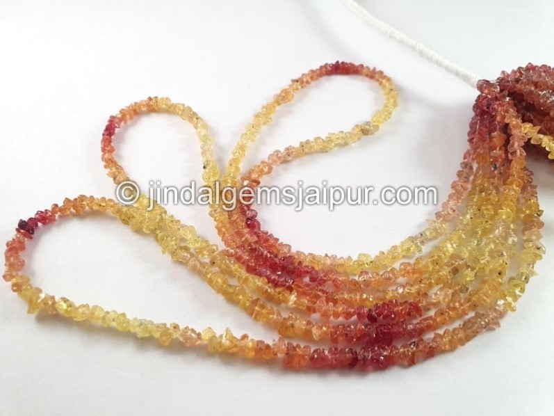 Yellow Orange Sapphire Shaded Chips Beads