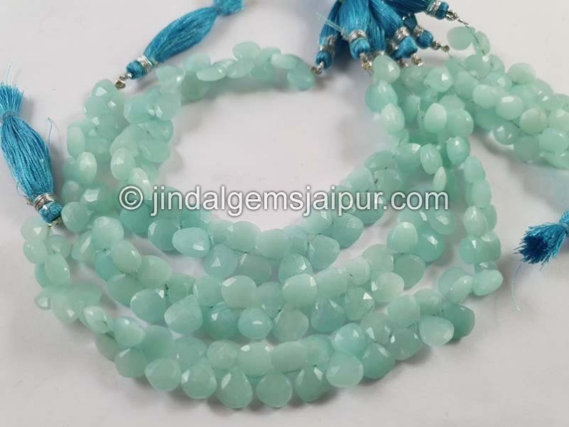 Amazonite Faceted Heart Shape Beads