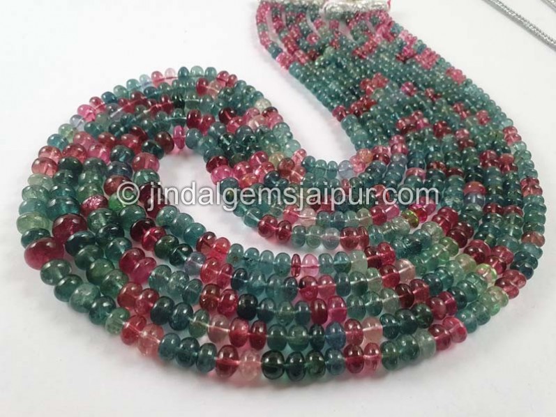 Blue Tourmaline Smooth Roundelle Beads