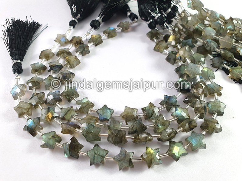 Labradorite Faceted Star Beads