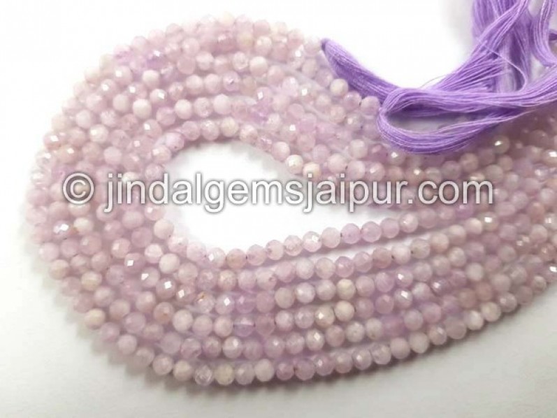 Kunzite Faceted Roundelle Shape Beads
