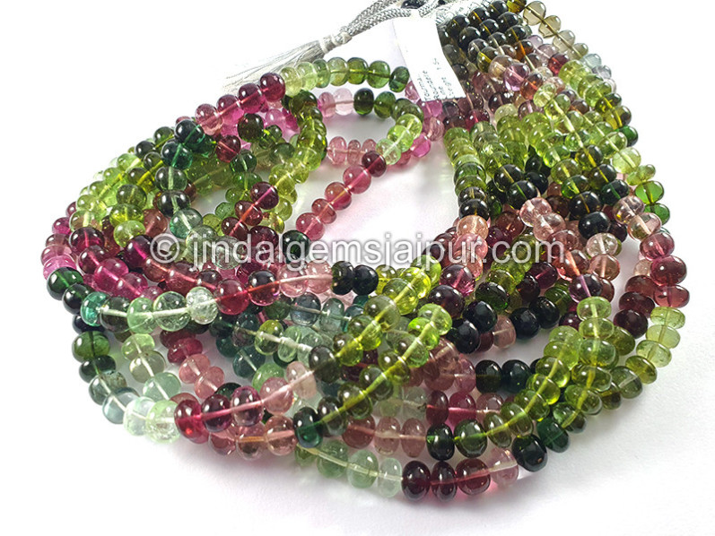 Tourmaline Smooth Roundelle Shape Beads