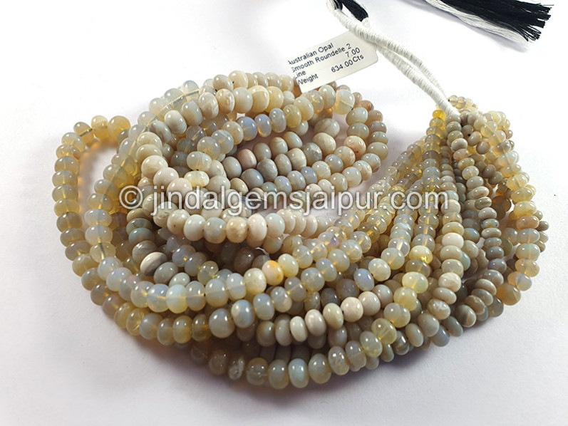 Australian Opal Smooth Roundelle Shape Beads