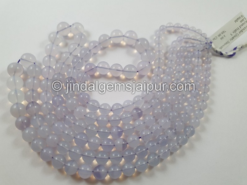 Scorolite Or Lavender Quartz Far Smooth Round Beads