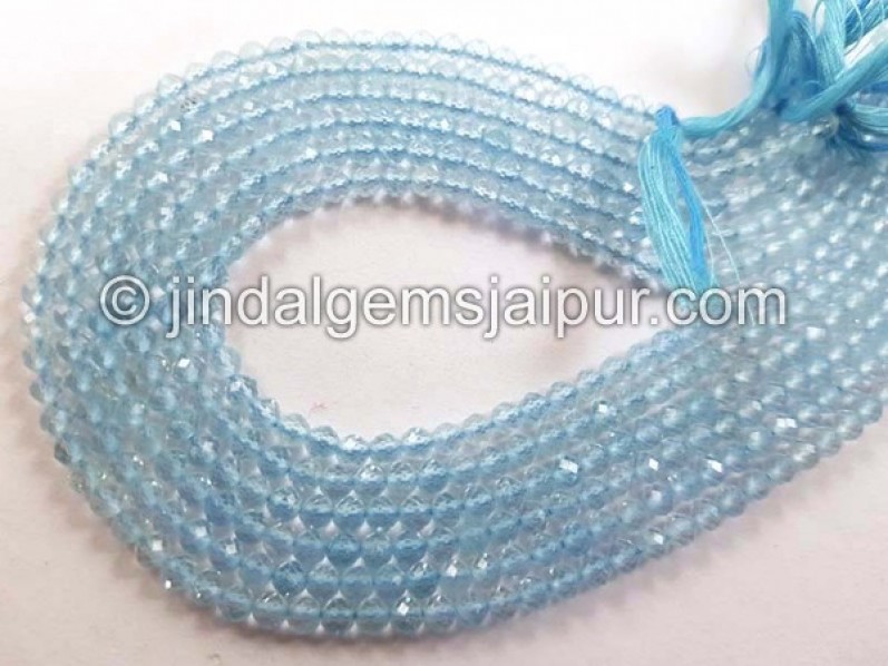 Sky Blue Topaz Faceted Roundelle Shape Beads