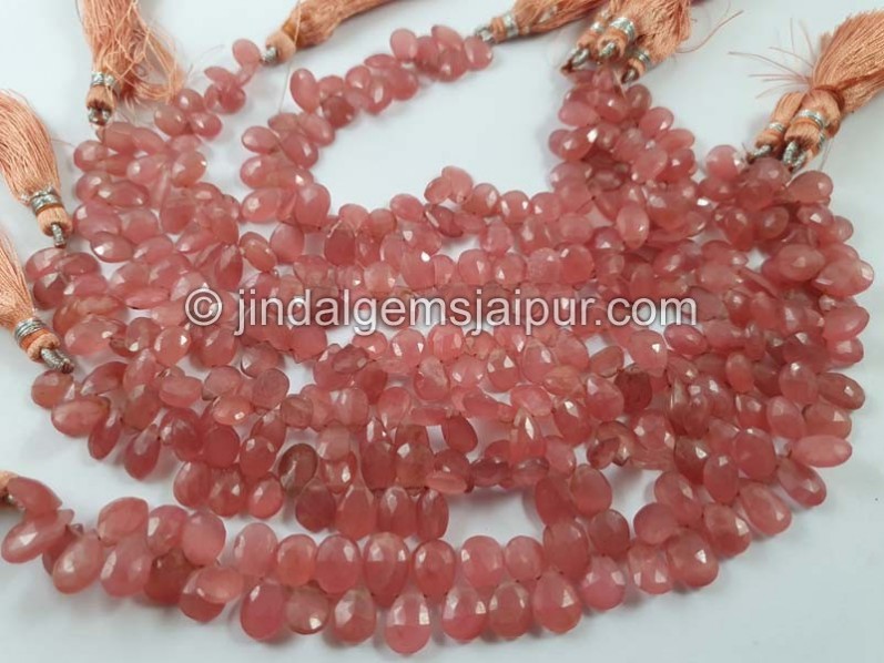 Rhodochrosite Faceted Pear Shape Beads