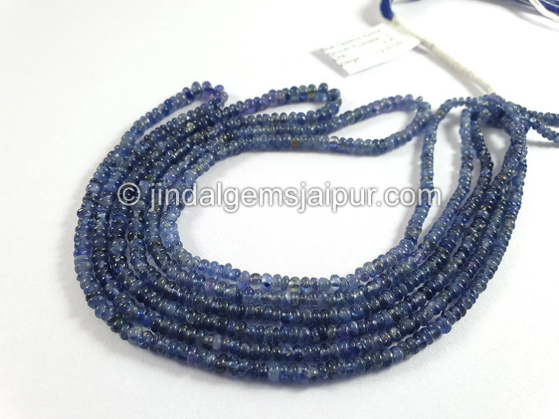 Blue Sapphire Burma Smooth Roundelle Shape Beads