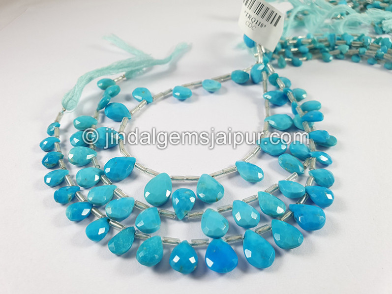 Turquoise Faceted Pear Shape Beads