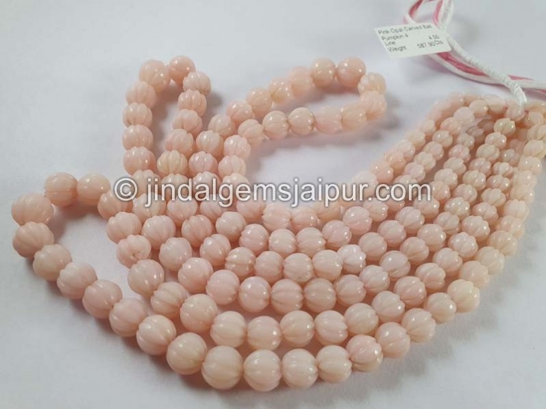 Pink Opal Carving Ball Beads