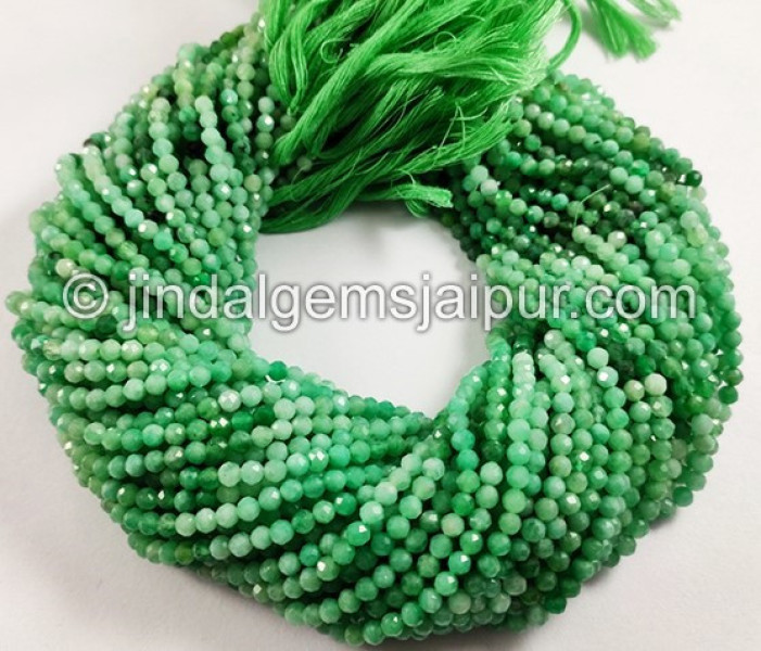 Emerald Faceted Roundelle Shape Beads