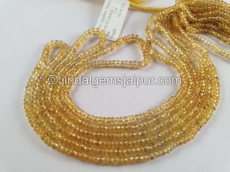 Yellow Sapphire Smooth Roundelle Beads