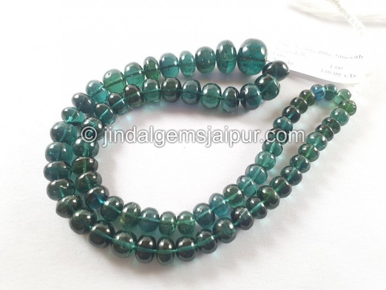 Blue Tourmaline Smooth Roundelle Beads