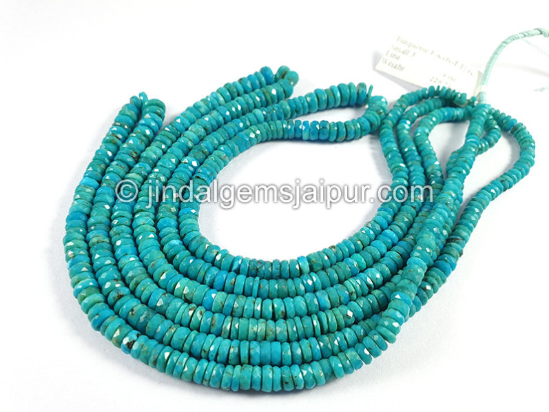 Turquoise Faceted Tyre Shape Beads