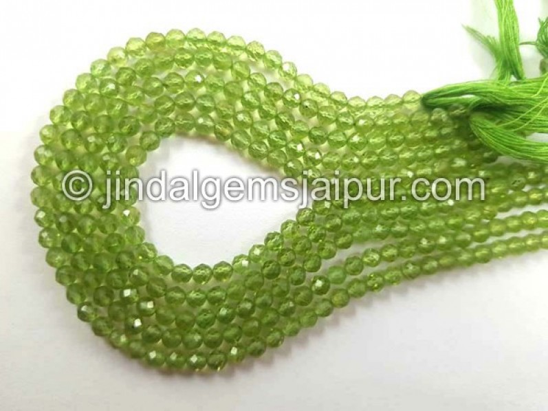 Peridot Faceted Roundelle Shape Beads