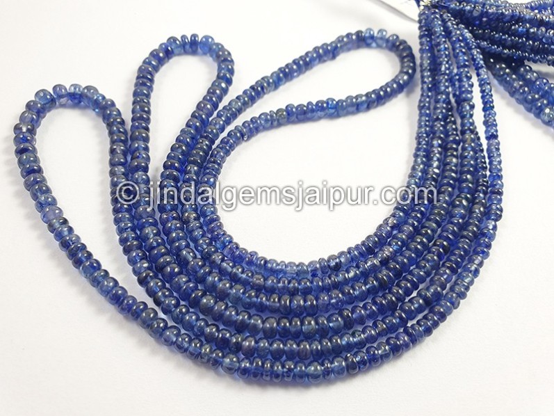 Blue Sapphire Smooth Roundelle Shape Beads