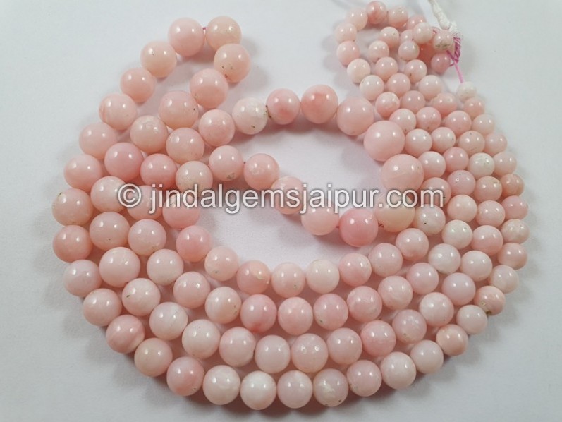 Pink Opal Far Smooth Round Beads