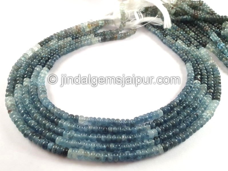 Santa Maria Aquamarine Smooth Roundelle Shape Beads