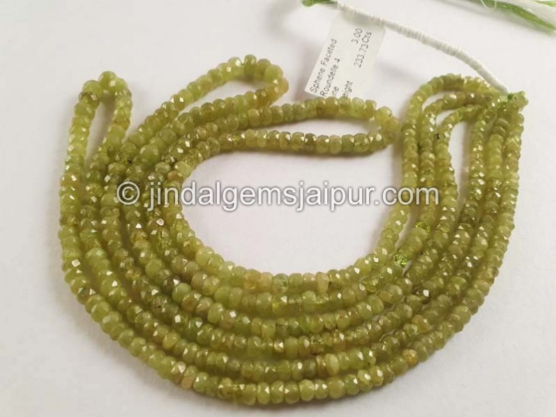 Sphene Faceted Roundelle Beads