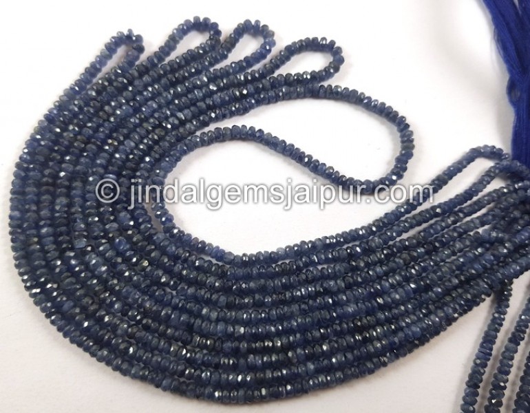 Blue Sapphire Faceted Roundelle Beads