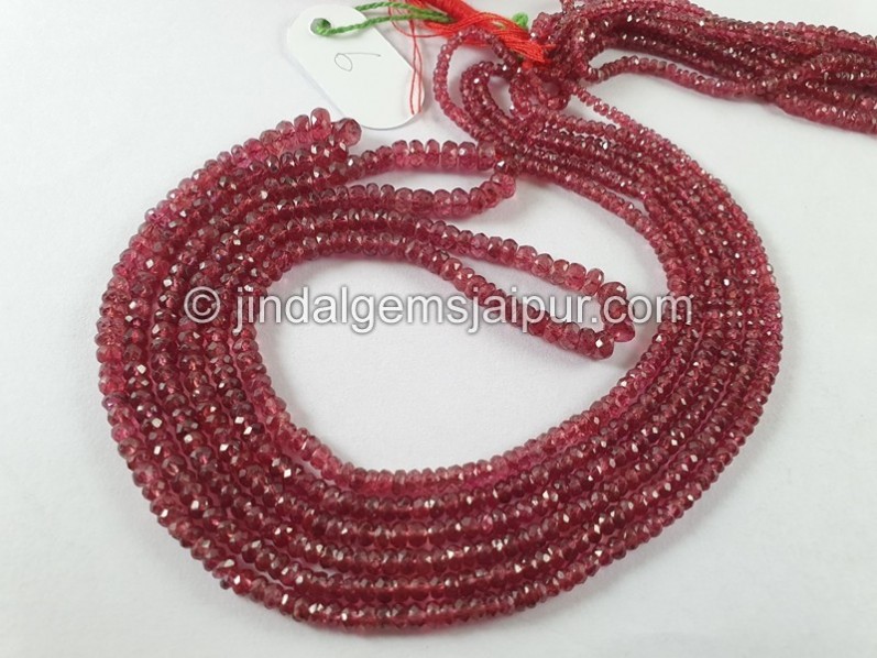 Red Spinel Faceted Roundelle Beads