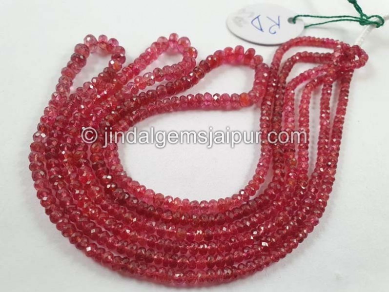 Red Spinel Faceted Roundelle Beads