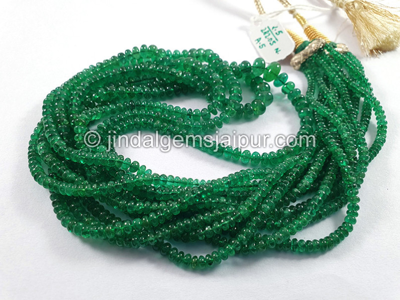 Emerald Smooth Roundelle Shape Beads