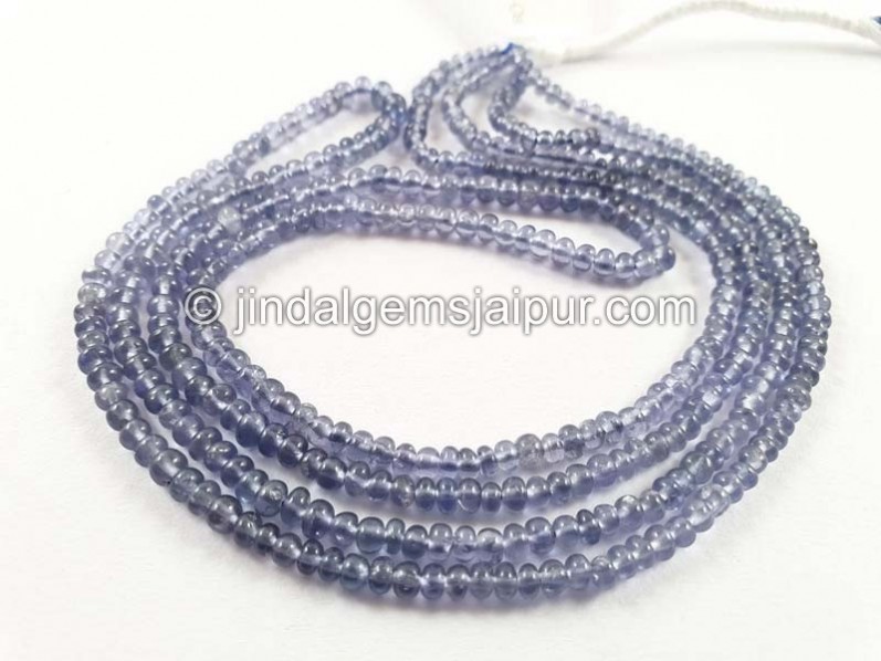 Blue Spinel Shaded Smooth Roundelle Beads