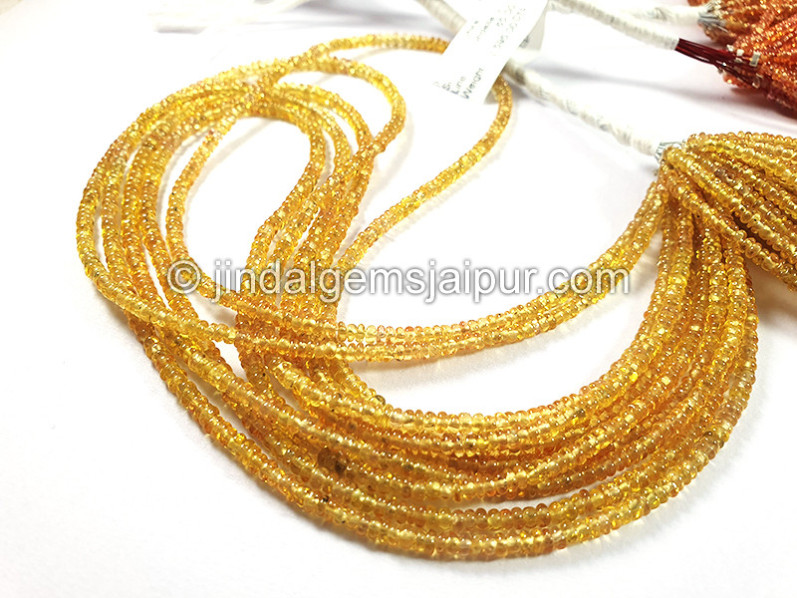 Yellow Sapphire Smooth Roundelle Shape Beads