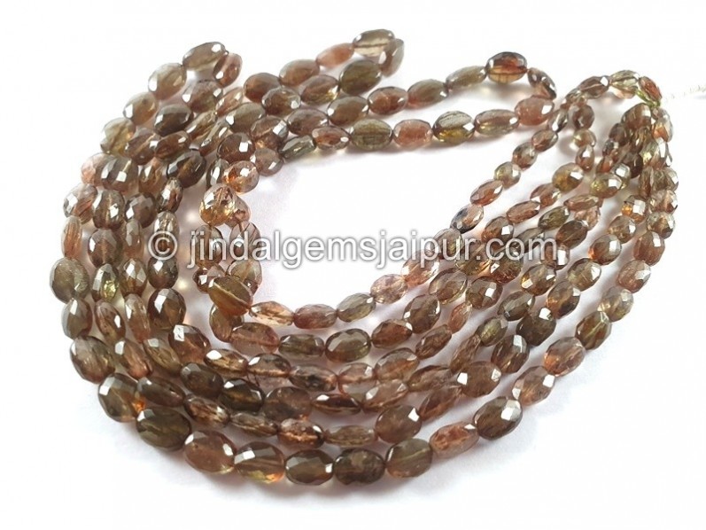 Andalusite Green Faceted Oval Beads