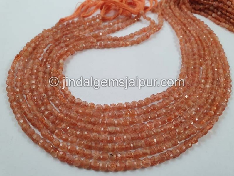 Sunstone Faceted Coin Beads