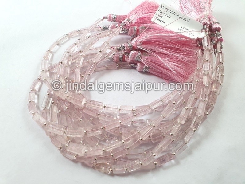 Morganite Cut Baguette Beads