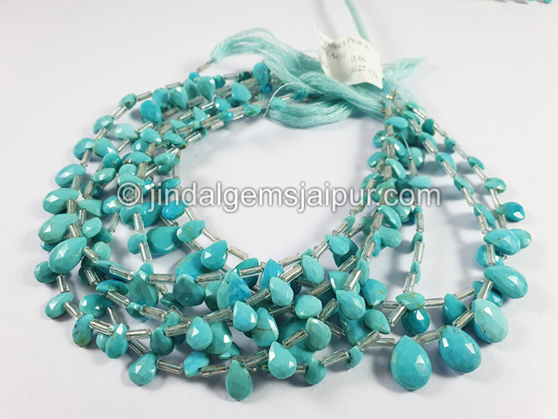 Turquoise Faceted Pear Shape Beads